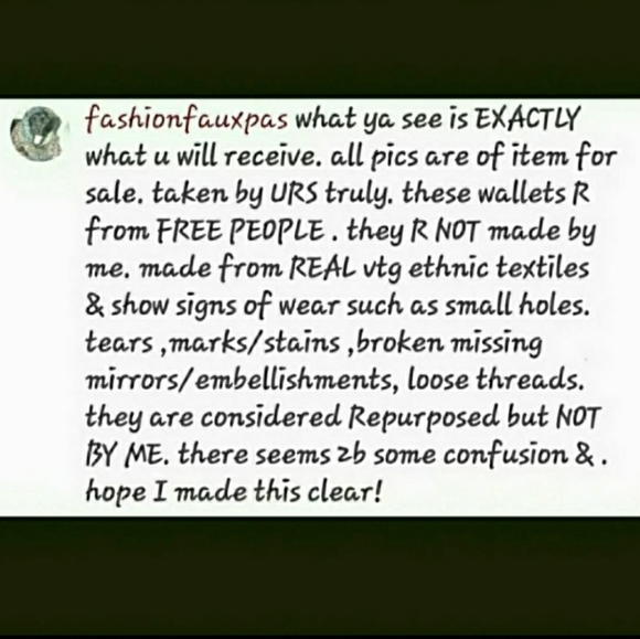 🐨 Free People Boho Embroidered Repurposed vtg banjara hippie Wallet card case - Picture 4 of 11